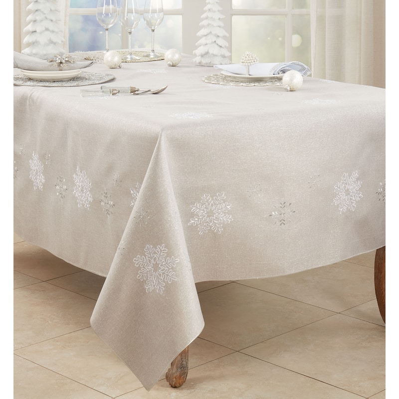 Elegant Tablecloth With Snowflake Design