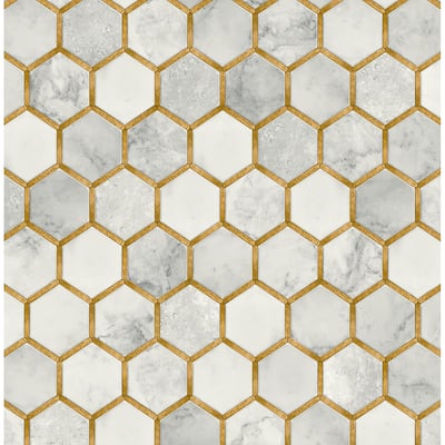 NextWall Inlay Hexagon Peel and Stick Wallpaper