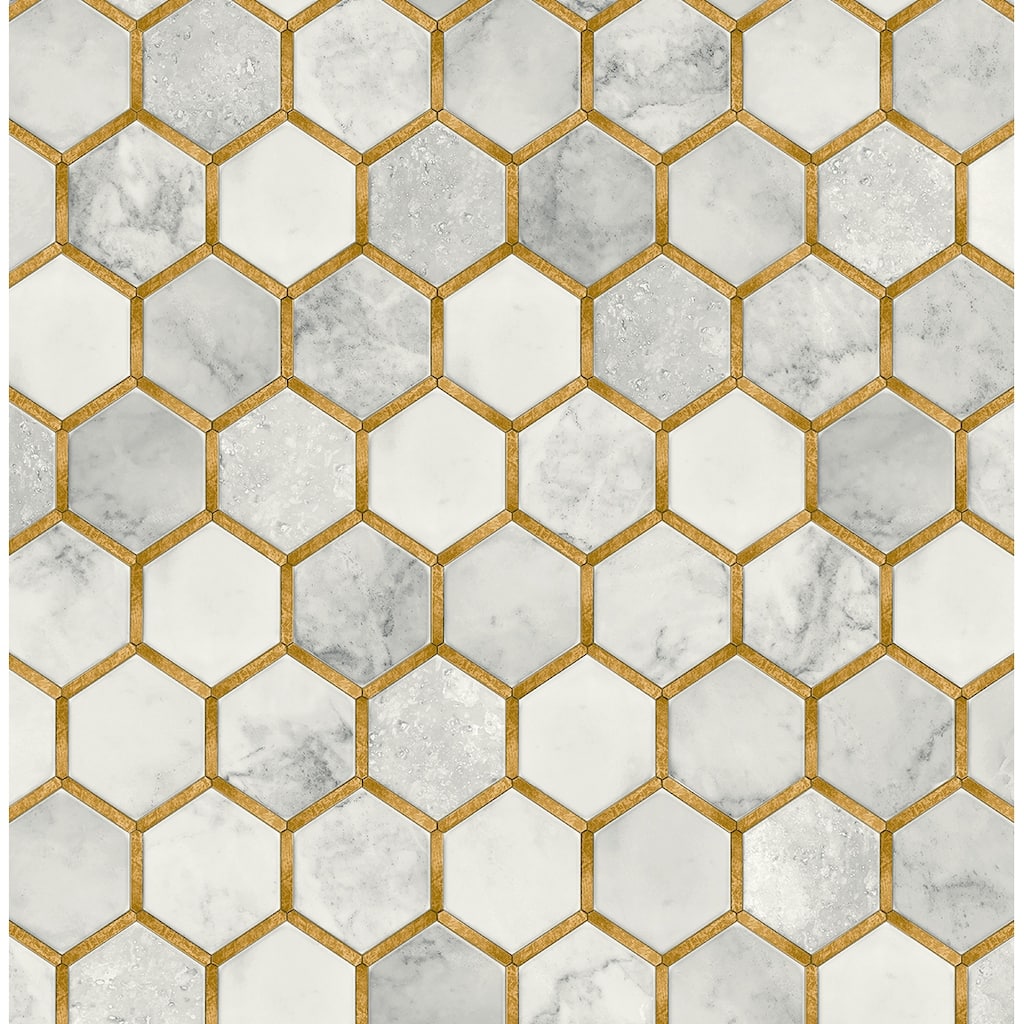 NextWall Inlay Hexagon Peel and Stick Wallpaper