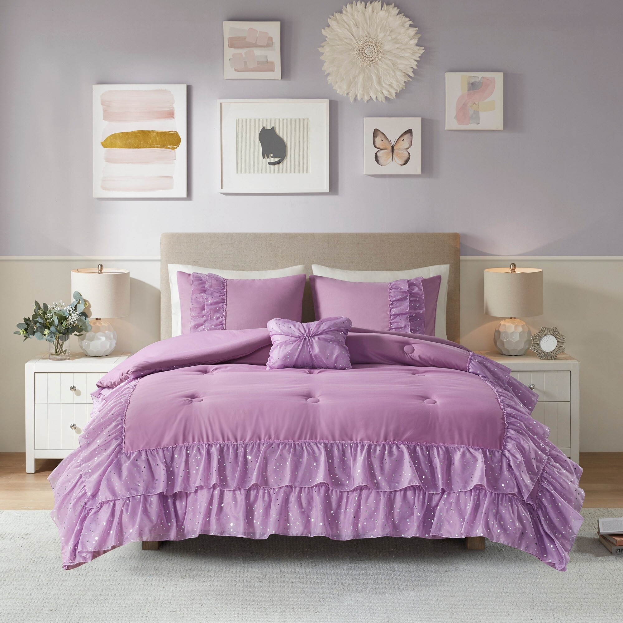 Mi Zone Melina Purple Comforter Set With Mesh Waffle And Metallic Print On Sale Overstock 31287940 Comforter includes a hidden zipper to easily remove and clean the cover. mi zone melina purple comforter set with mesh waffle and metallic print
