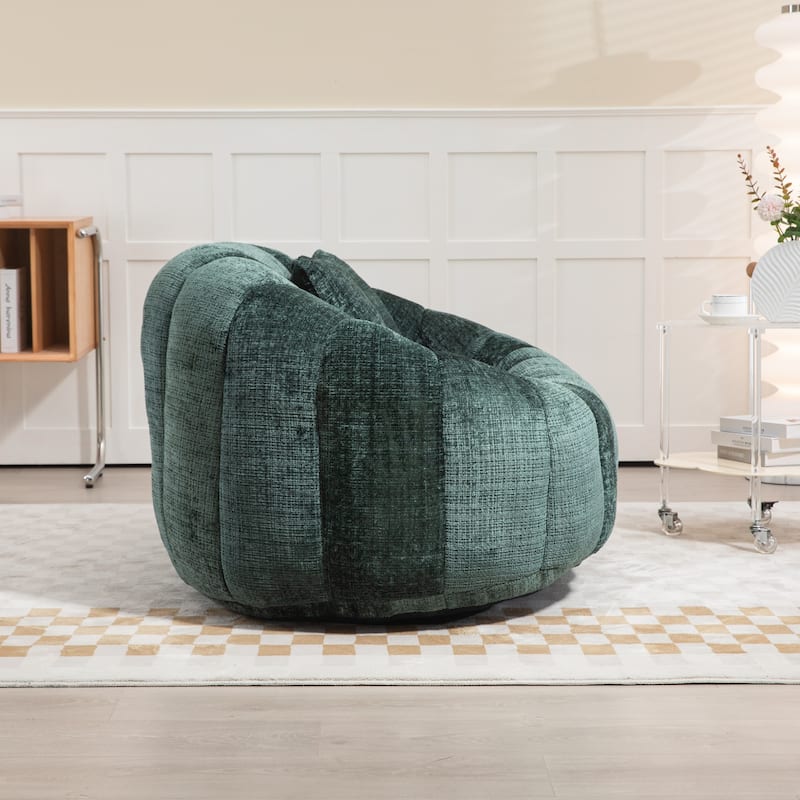 Modern Chenille 2-Seater Bean Bag Chair with 2 Pillows