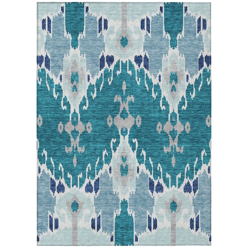 HomeRoots Ikat Transitional Rectangle Outdoor Rug