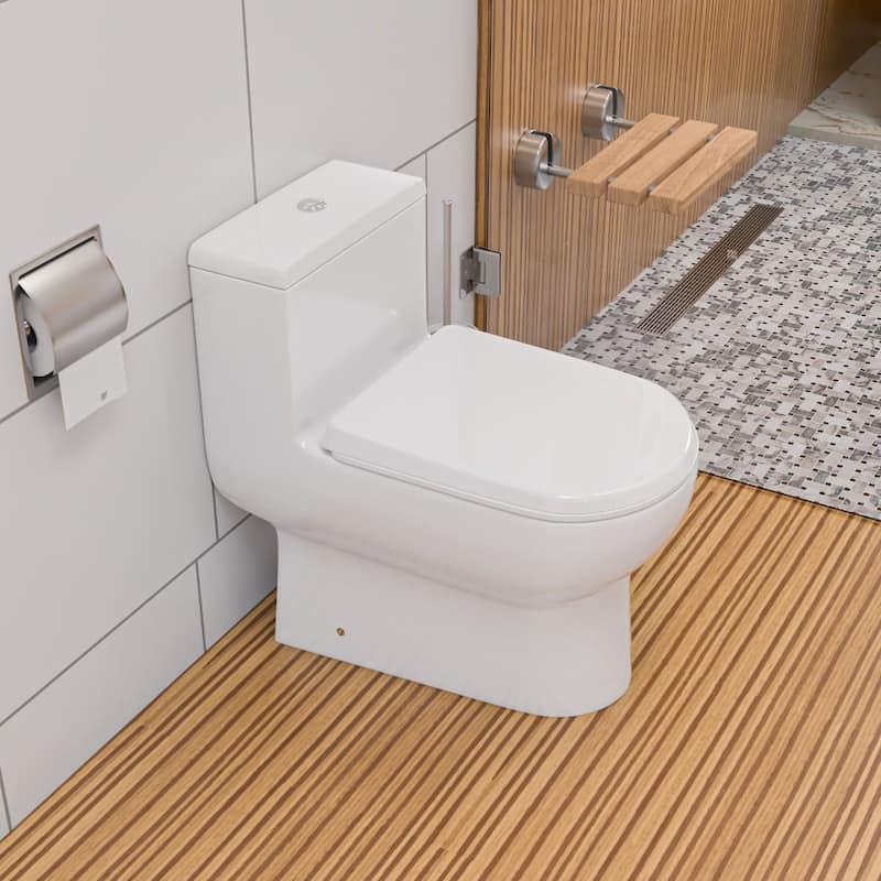 Whitehaus Collection Dual-Flush Eco-Friendly One Piece Toilet