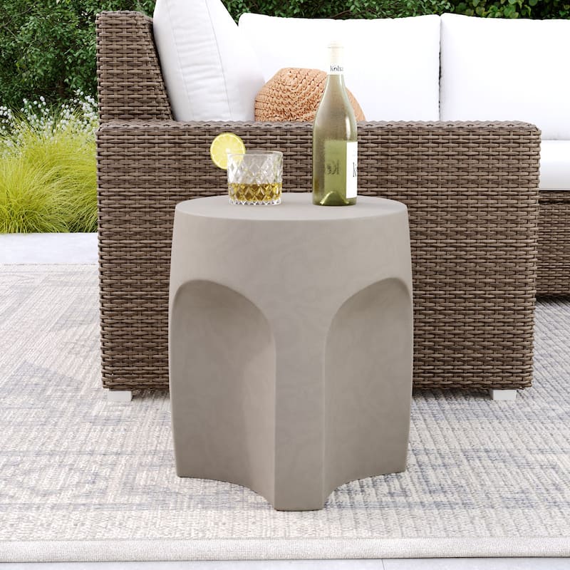COSIEST Outdoor Side Table,Concrete Accent Table