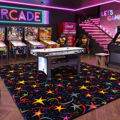 Joy Carpets Neon Lights Have A Blast Area Rug