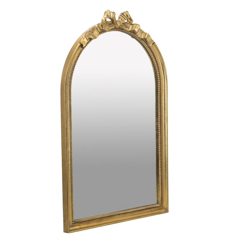 23.6" x 37.3" Baroque Style Gold Arch Mirror