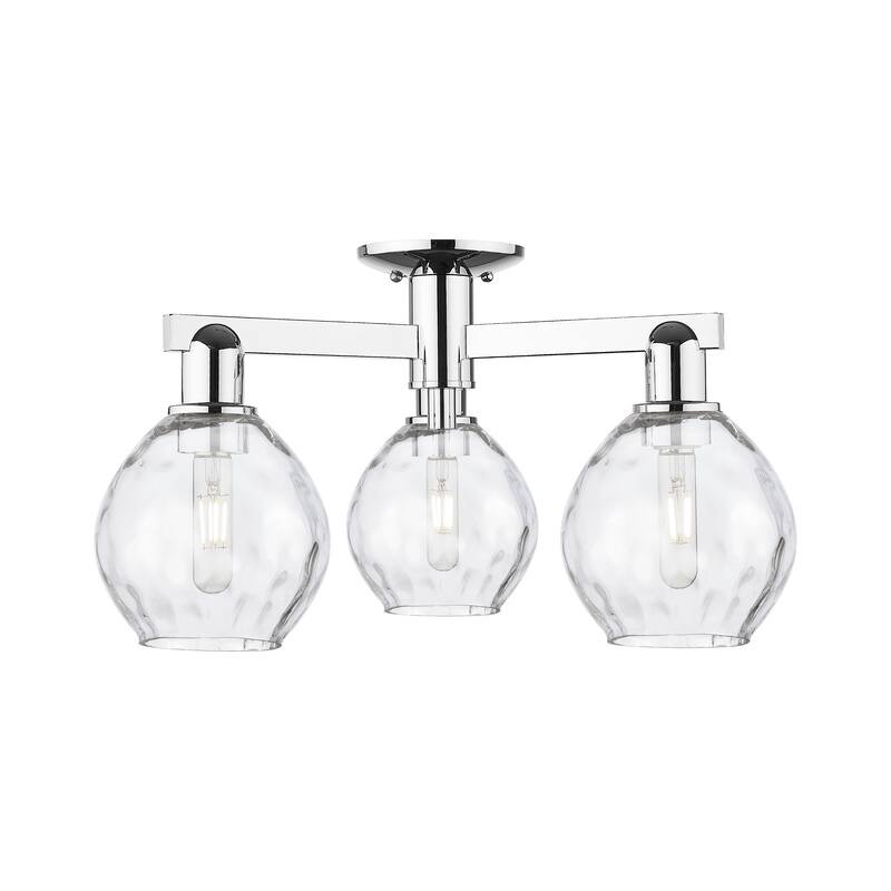 Innovations Lighting Endless Possibilities Arcadia - Waverly - 3 Light 24" Semi-Flush Mount - Clear/Polished Chrome