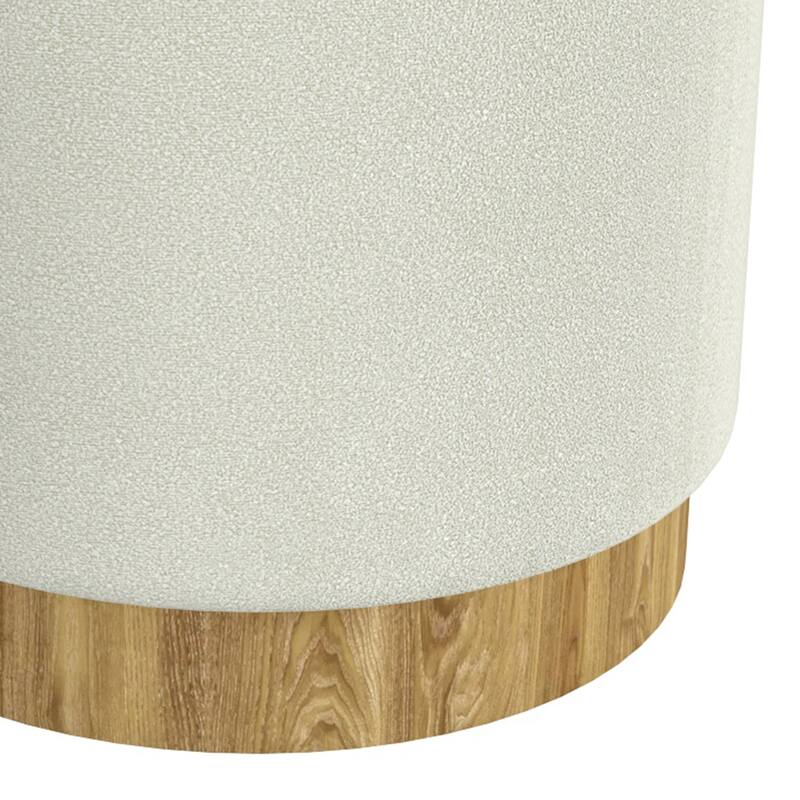 Modern Fabric Round Storage Ottoman