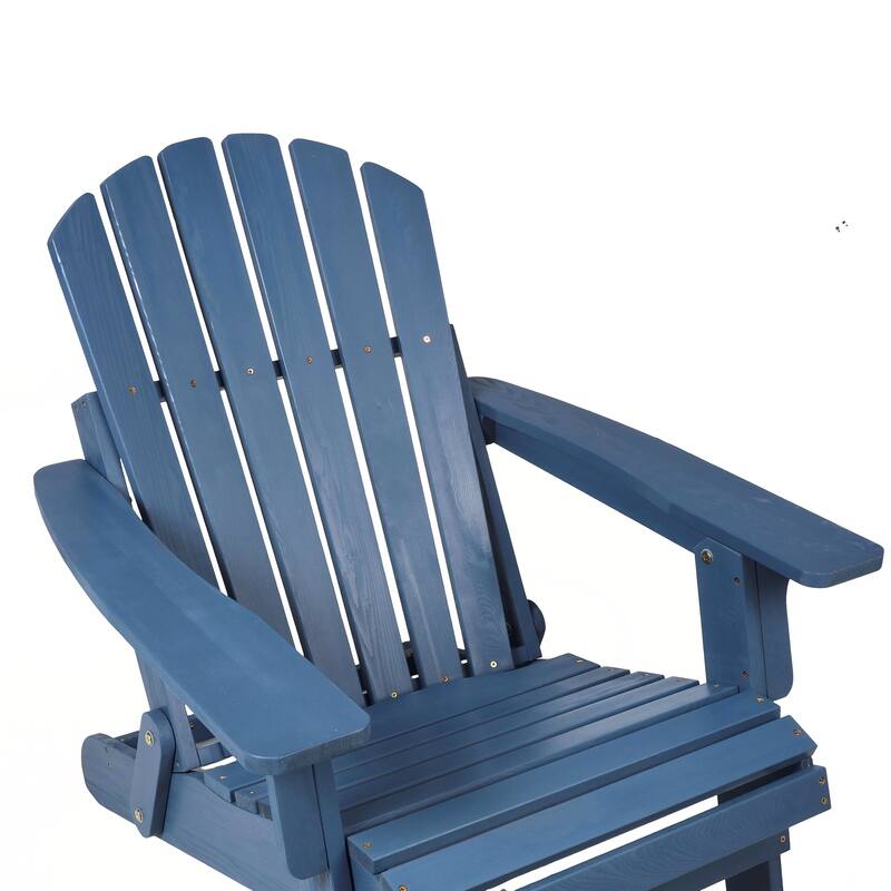Wooden Outdoor Folding Adirondack Chair with Pre-Assembled BackRest & SeatBoard, Wood Patio Chair for Garden Backyard Porch