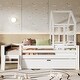 preview thumbnail 10 of 8, Wood Twin Size Platfrom Bed with Ladder, Storage Drawers and Blackboard