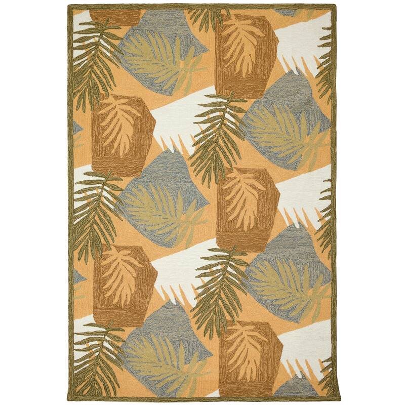 Liora Manne Capri Patchwork Palms Indoor/Outdoor Rug