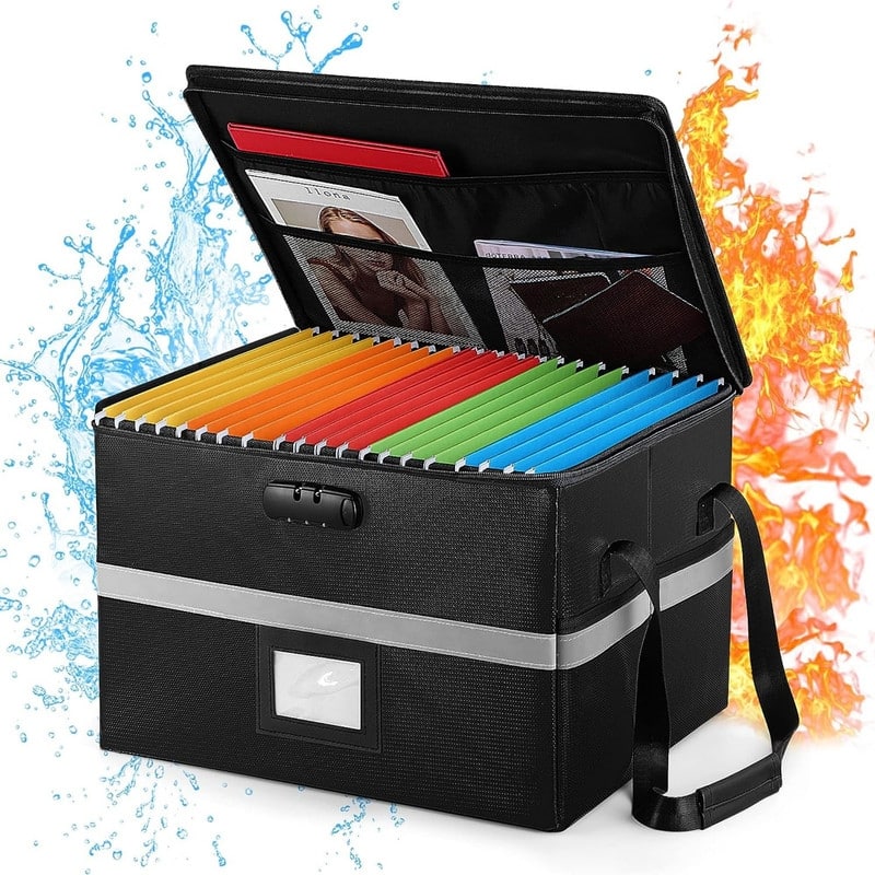 Fireproof Document Box Collapsible(black)
