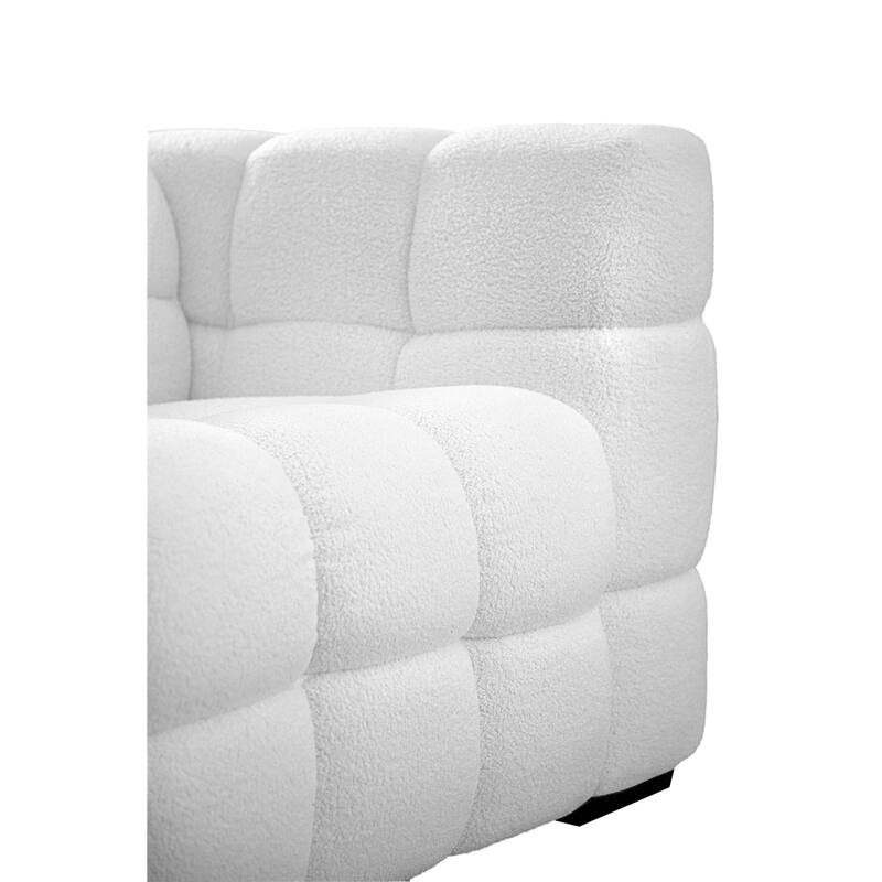105'' Plush Boucle Upholstery Sectional Sofa Ottoman