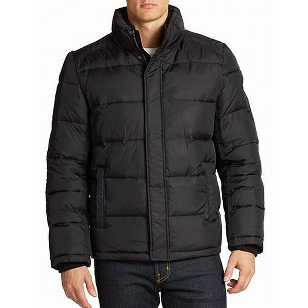 Download Shop Calvin Klein Mens Jacket Deep Black Size XL Front-Zip ...