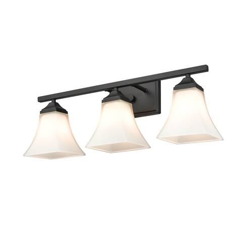 Millennium Lighting 3 Light Metal Vanity Fixture with Etched White Glass Shades - N/A