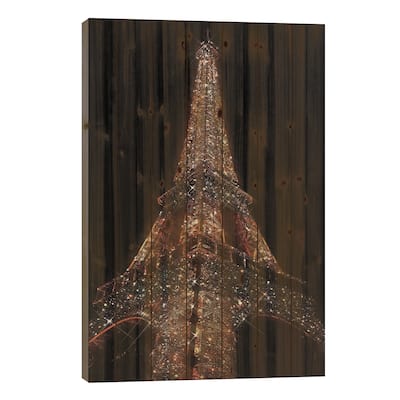 The Eiffel Tower Print On Wood by Yana Potter - Multi-Color