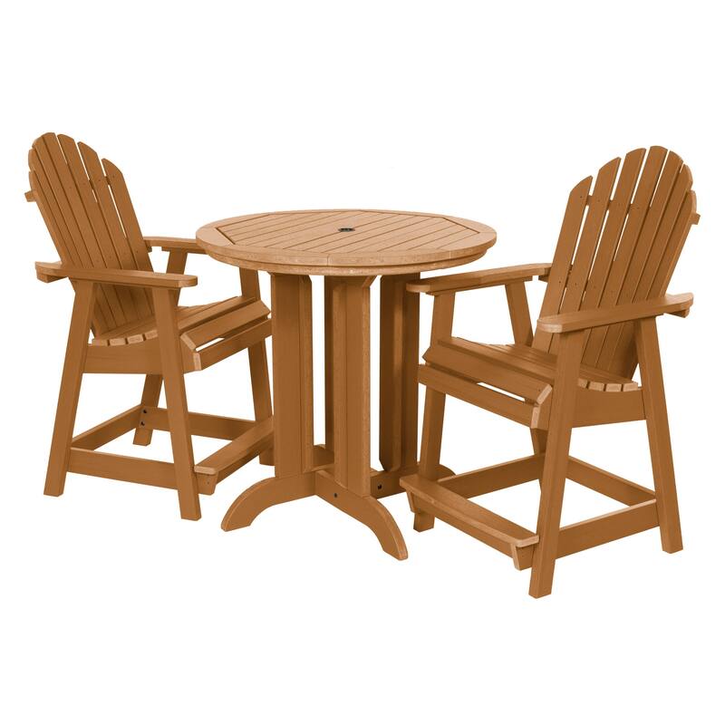 Highwood Commercial 3-Piece Adirondack 36" Bistro Counter Height Dining Set