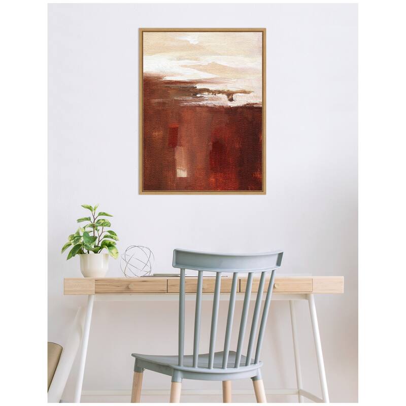 Kate and Laurel Sylvie Earthen Abstract Framed Canvas by Nikita Jariwala