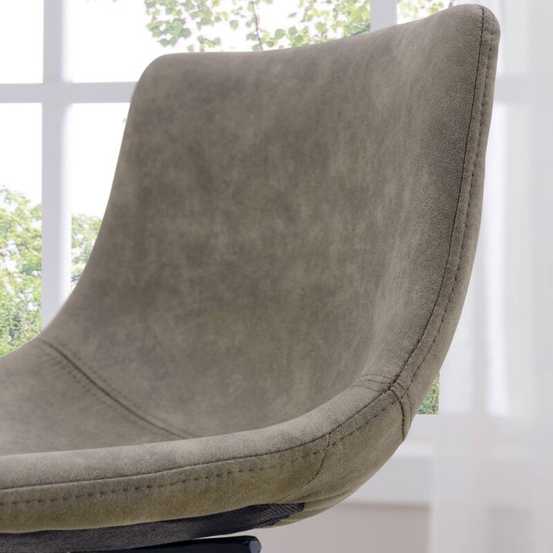 Leick Home Upholstered Steel Base Microfiber Bar Stool Set of 2 - N/A