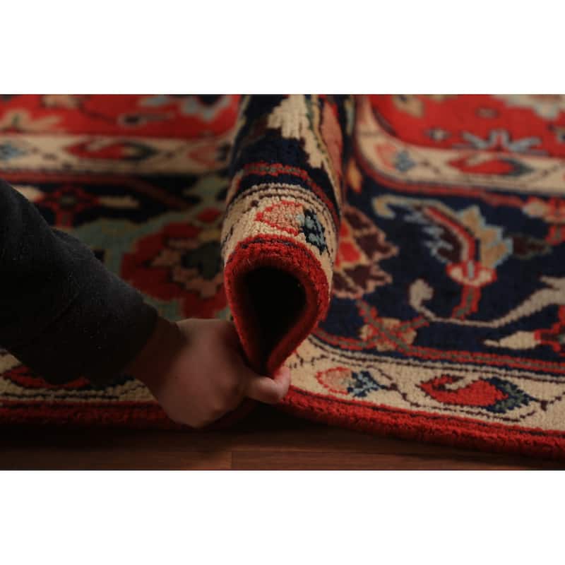 Red Orange Oushak Indian Large Rug Handmade Wool Carpet - 9'10"x 13'10"