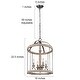 preview thumbnail 4 of 6, Modern Farmhouse 4-Light Wood Chandelier Cage Pendant Lights for Dining Room - D16" x H22.5"