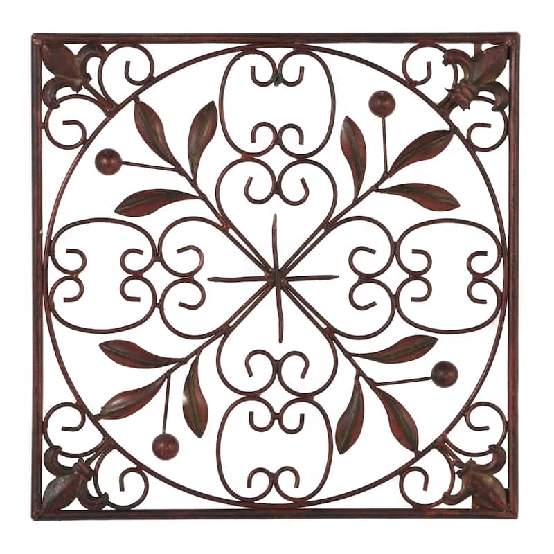Dark Brown Metal Scroll Home Wall Decor (Set of 4)