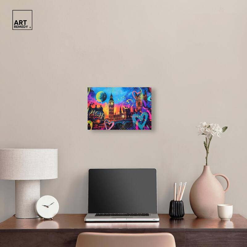 London Graffiti Canvas by Art Remedy, Gallery Wrapped