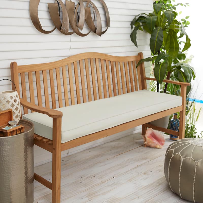 Sunbrella Canvas Ivory Indoor/Outdoor Bench Cushion 55" to 60", Corded