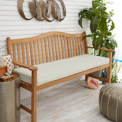 Sunbrella Canvas Ivory Indoor/Outdoor Bench Cushion 55" to 60", Corded