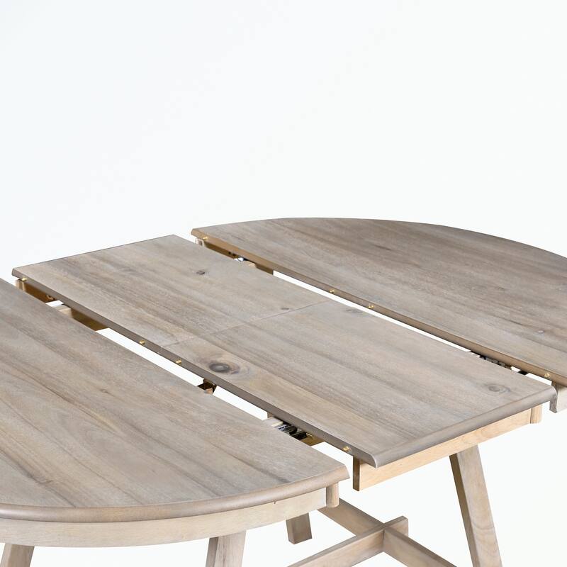 Round Extendable Wood Dining Table
