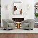 preview thumbnail 91 of 143, Modern 360°Swivel Accent Chairs Barrel Armchairs Regular: 27.75"W x 26.75"D x 26.25"H - Fabric-Khaki-Regular-2 Set