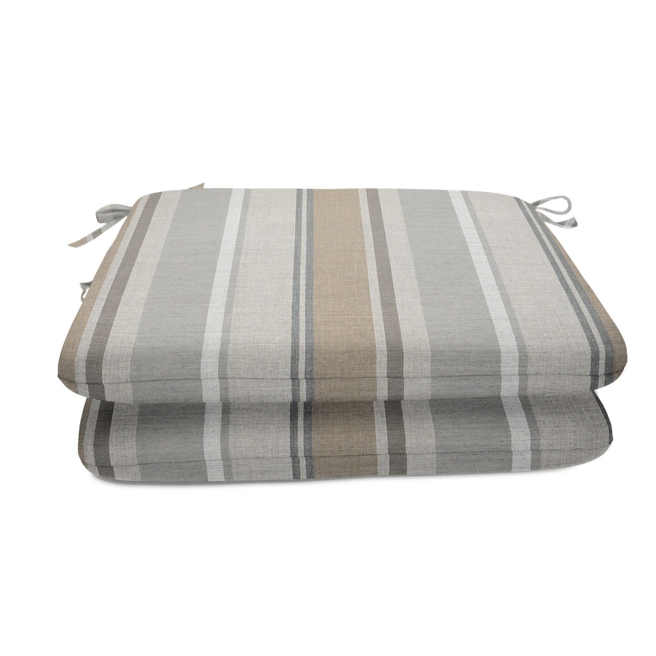 Sunbrella Striped fabric 18in. square seat pad with 10 options 2 pack 18 W x 18 D x 2.5 H Bed Bath Beyond 30987096