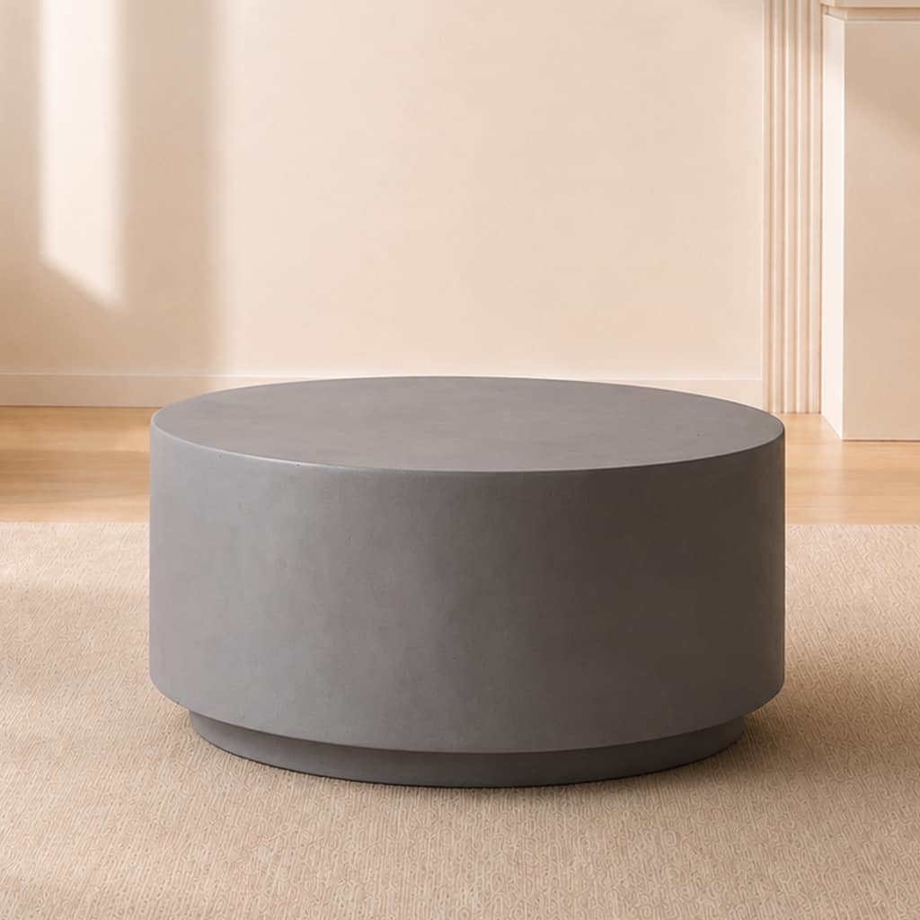 Terra 35" Modern Round Coffee Center Table - All-Weather, Lightweight, Fully Assembled