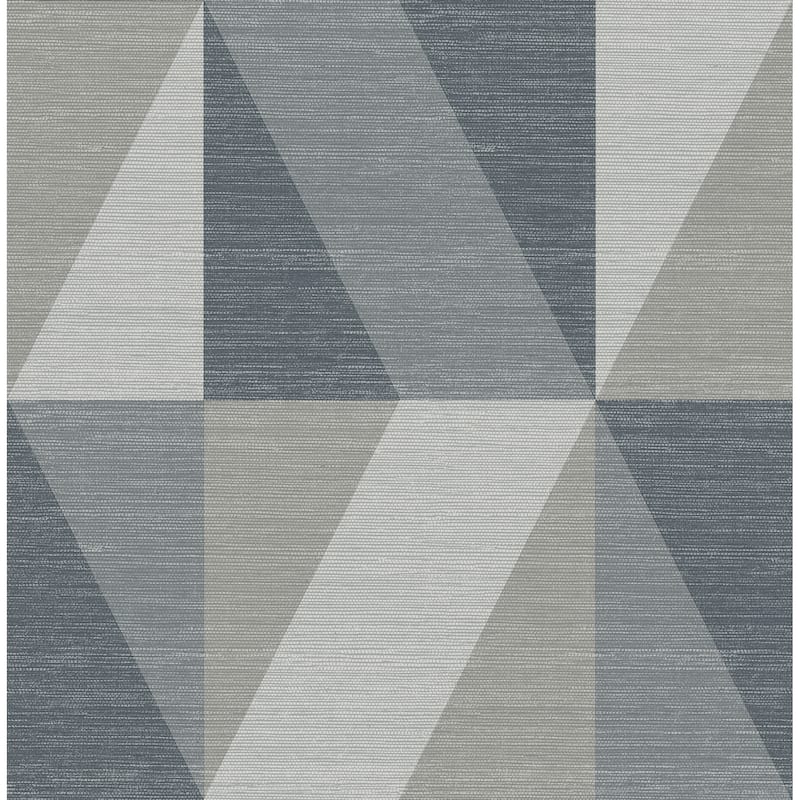 A-Street Prints Winslow Slate Geometric Faux Grasscloth Wallpaper