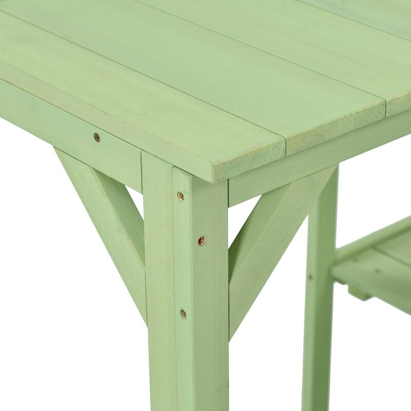 Wooden Outdoor Potting Table with 6-Tier Shelves