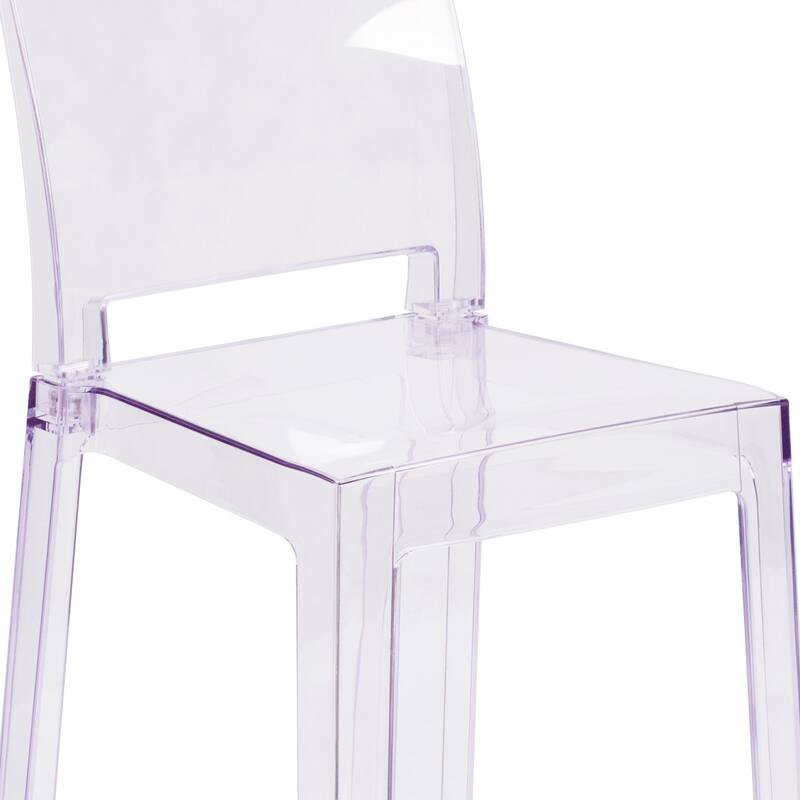 Chair with Square Back in Transparent Crystal - Wedding Chairs - 15.75"W x 19.5"D x 32.5"H