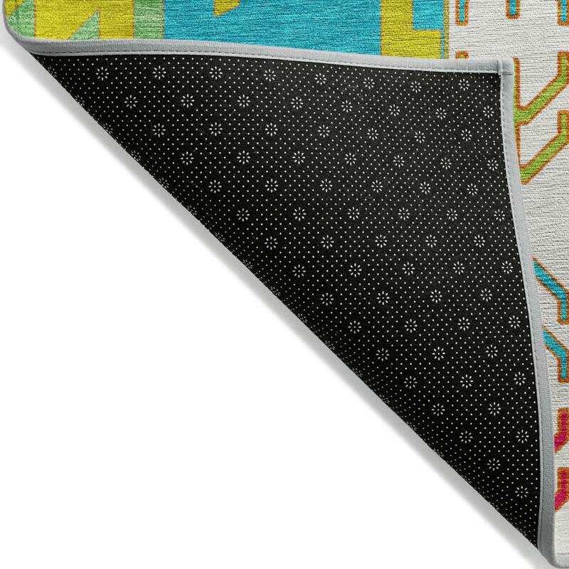 Machine Washable Indoor/ Outdoor Boho Tribal Chantille Rug