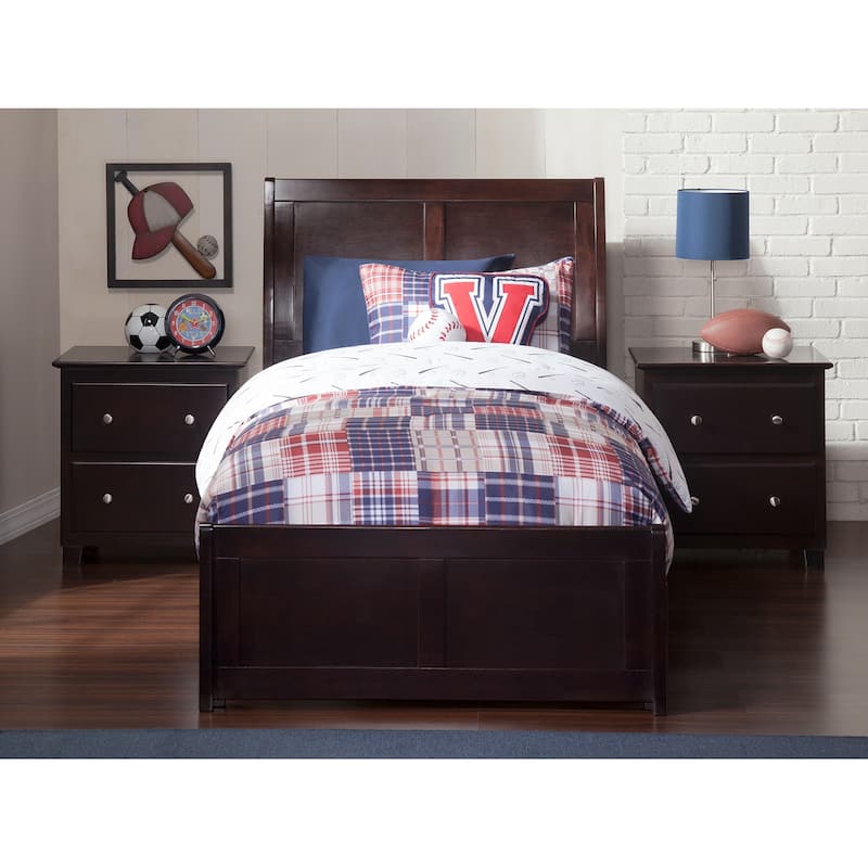 Portland Twin XL Traditional Bed with Matching Foot Board in Espresso