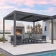 preview thumbnail 50 of 74, PURPLE LEAF Outdoor Louvered Pergola with Adjustable Metal Roof for Patio Pergola 10' x 12' - Grey
