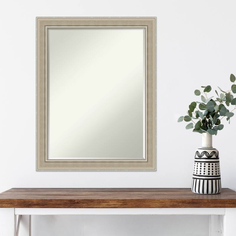 Mezzo Silver Half-Inch-Bevel Wood Framed Wall Mirror - Mezzo Silver - Glass Size 18x24