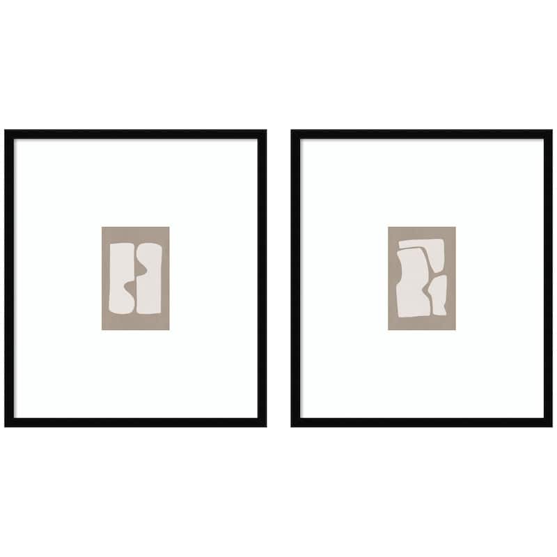Kate and Laurel Organic Figures 01 & 02 2 Piece Framed Wall Art Print Set by Gabrielly Guedes - 2 Piece Set 22x25
