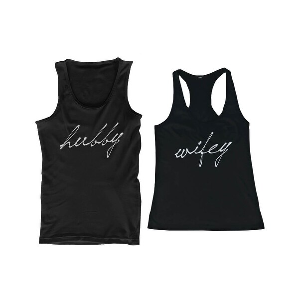 Hubby and Wifey Cute Matching Couple Tank Tops Great Gift Idea for Couples