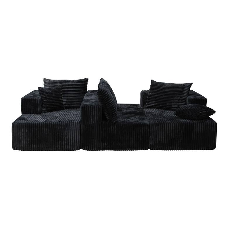 Modular Sofa U-Shaped Corduroy Sectional Sofa Living Room Free Combination Sofa Sets