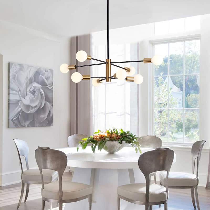 Modern 8-Light Sputnik Sturdy Metal Pendant Lamp