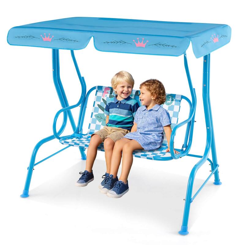 Costway 2-Seater Toddler Porch Swing Chair with Metal Stand Adjustable - See Details