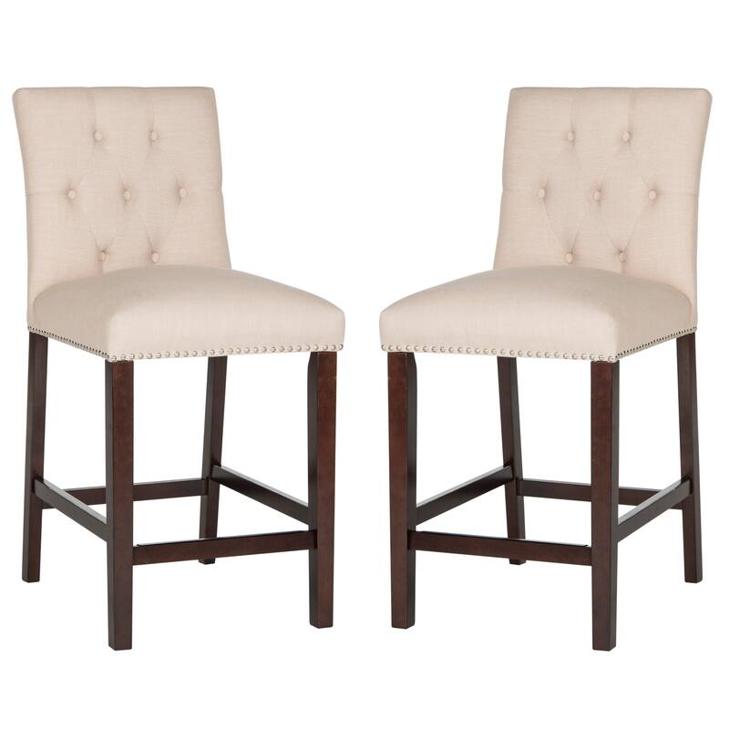 SAFAVIEH Lisel -27.5 Inch Counter Stool (Set of 2) - 19Wx23Dx40H
