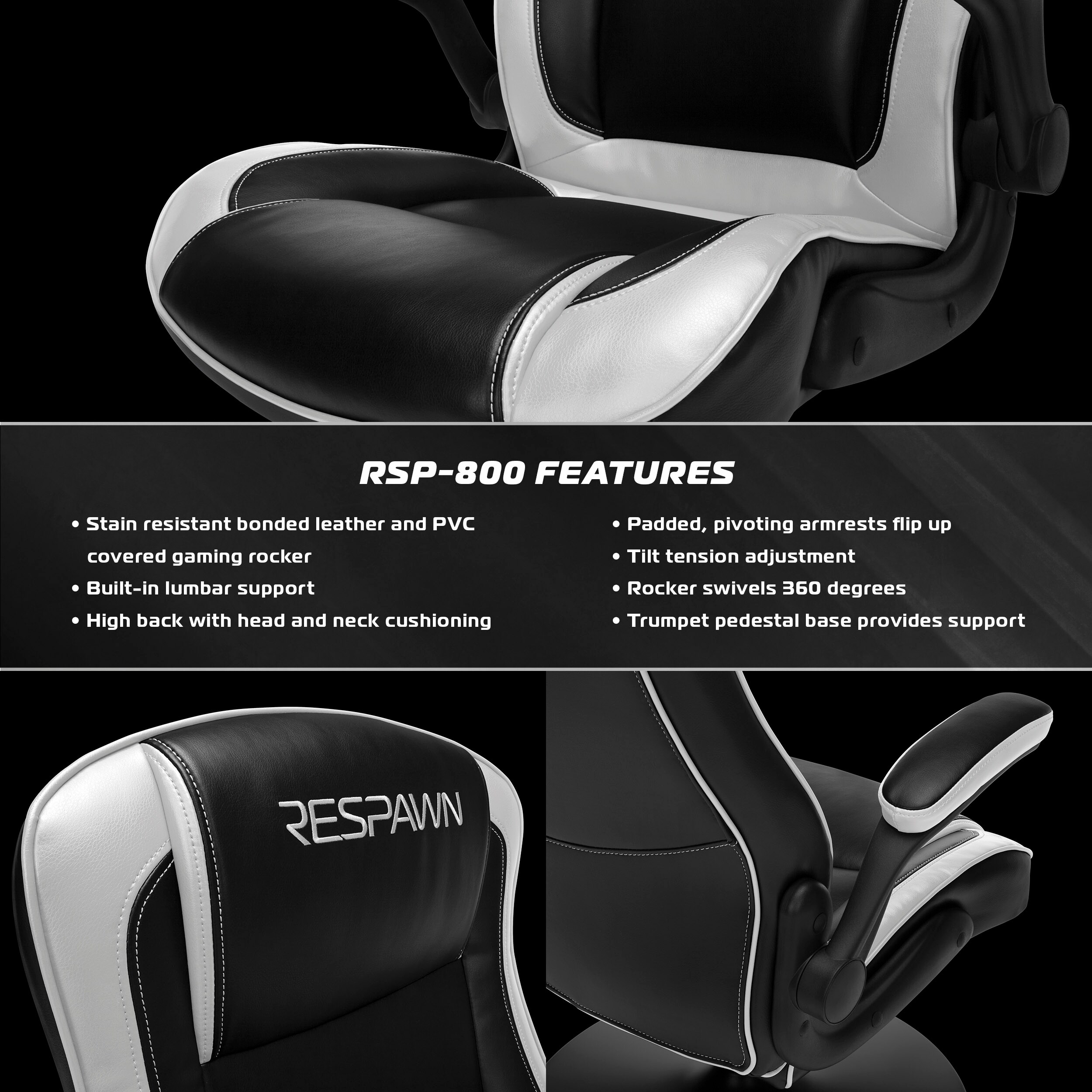 Respawn 800 Racing Style Gaming Rocker Chair Rocking Gaming Chair Rsp 800 Overstock 28285529