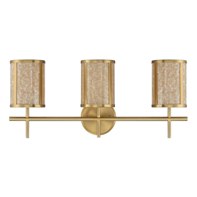Warm Brass Three Light Bathroom Vanity from the Camden Collection - Warm Brass