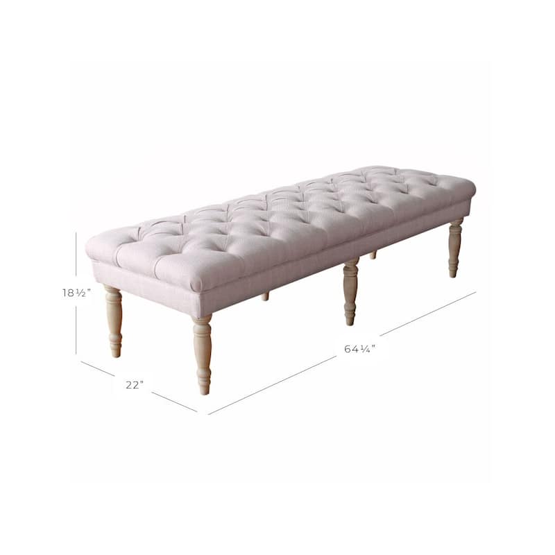 The Gray Barn Blasted Rock Natural Beige Tufted Bench