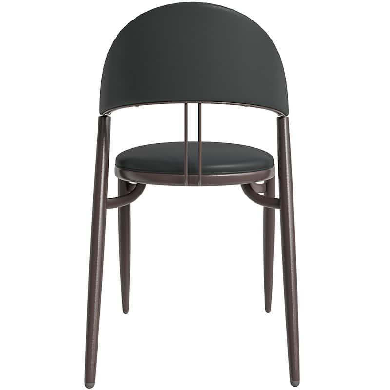 Venice Upholstered Leather Dining Chair (Set of 4) Open Back Accent Side Chair with Iron Legs